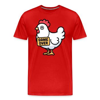 Hühnchen-Spiel vorbei - Männer Premium Bio T-Shirt - Rot - Vorne - Damien (186cm)