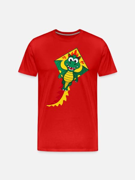 Cute Flying Kite - Men's Premium Organic T-Shirt - red