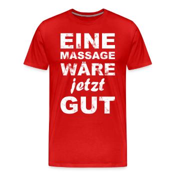 Massage wäre gut - Retro - Männer Premium Bio T-Shirt - Rot - Vorne - Damien (186cm)