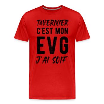 Evg humour tavernier enterrement de vie de garçon - T-shirt bio Premium Homme - rouge - Devant - Damien (186cm)