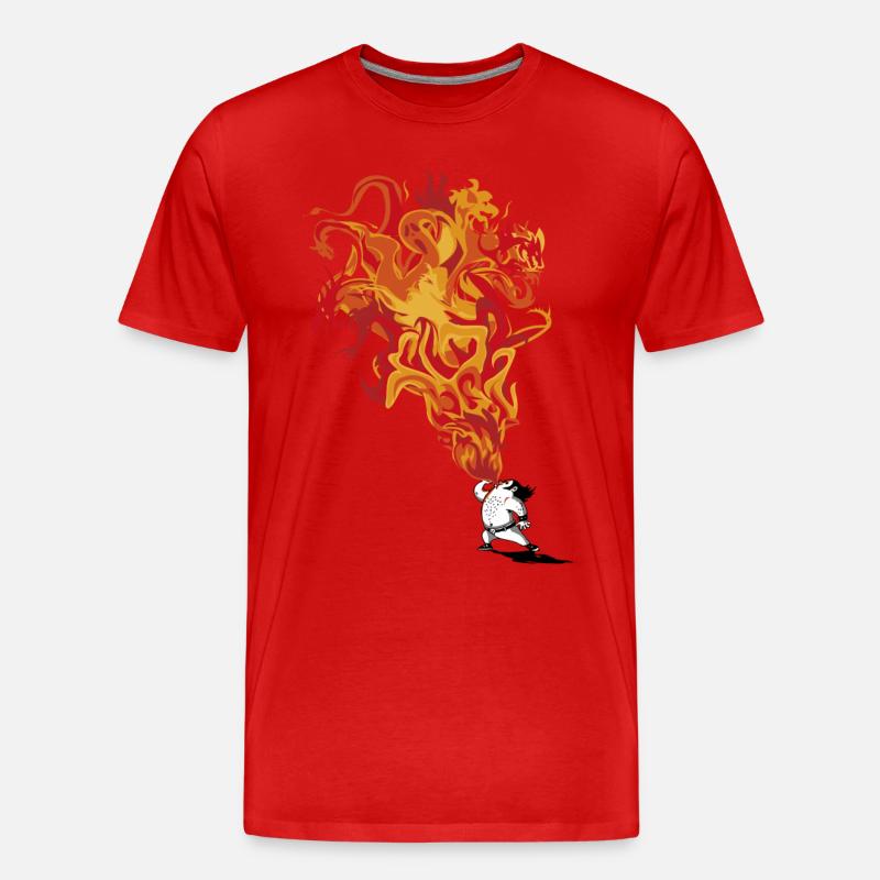 Feuerschlucker - Männer Premium Bio T-Shirt - Rot