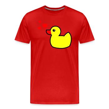 Quietscheente Gelb Valentinstag 2 - Männer Premium Bio T-Shirt - Rot - Vorne - Damien (186cm)