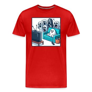 Ghost Scare Me Funny - Men's Premium Organic T-Shirt - red - Front - Damien (186cm)