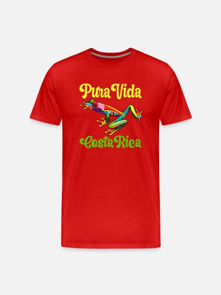 Pura Vida - Pura Vida Costa Rica - Maglietta ecologica premium da uomo - rosso