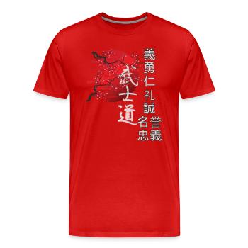 Japon Vintage Japanese Streetwear - T-shirt bio Premium Homme - rouge - Devant - Damien (186cm)