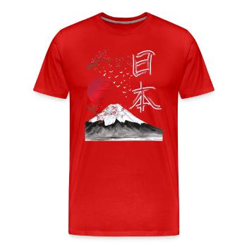 Japon Paysage Art japonais - T-shirt bio Premium Homme - rouge - Devant - Damien (186cm)