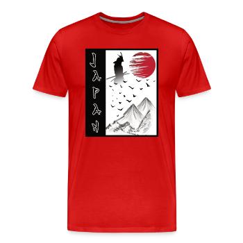 Japan Landscape Japanese Art Streetwear - Men's Premium Organic T-Shirt - red - Front - Damien (186cm)