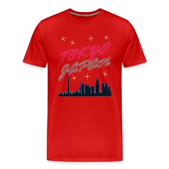 Japan Tokyo Japanese Retro Synthwave - Men's Premium Organic T-Shirt - red - Front - Damien (186cm)