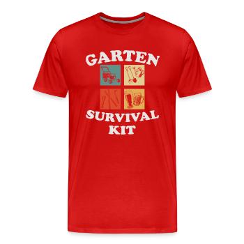 Garten Survival Kit Vintage - Männer Premium Bio T-Shirt - Rot - Vorne - Damien (186cm)
