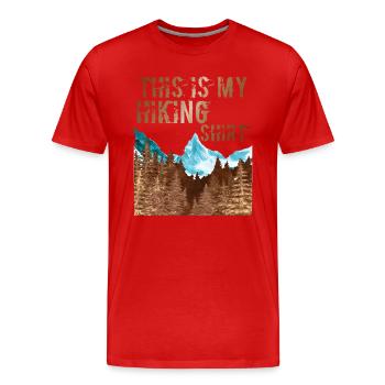 Randonnée dans les bois - My Hiking Shirt Vintage - T-shirt bio Premium Homme - rouge - Devant - Damien (186cm)