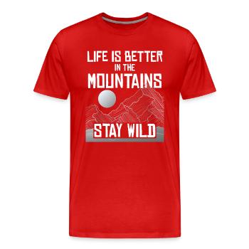 Hiking, mountaineering - life in the mountains - Men's Premium Organic T-Shirt - red - Front - Damien (186cm)