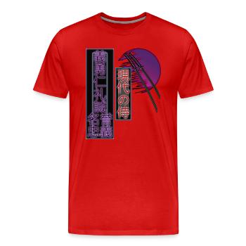 Aesthetics Japan Vaporwave Modern Samurai Retro - Men's Premium Organic T-Shirt - red - Front - Damien (186cm)