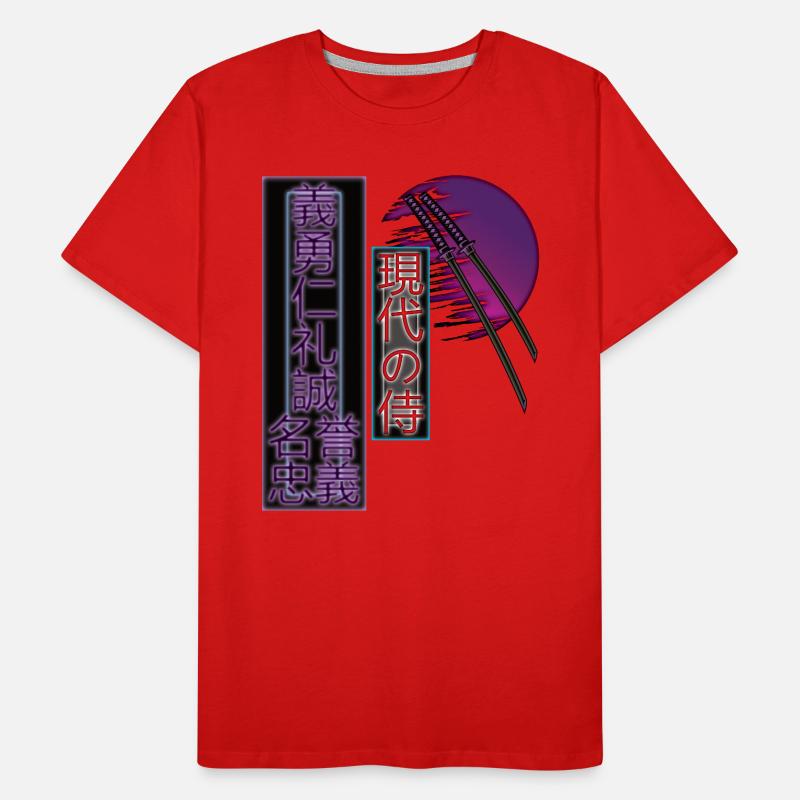 Ästhetik Japan Vaporwave moderner Samurai Retro Männer Premium Bio T-Shirt