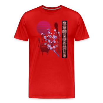 Aesthetics Vaporwave Japan Retro - Men's Premium Organic T-Shirt - red - Front - Damien (186cm)
