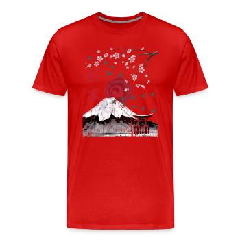 Japan Landscape Aesthetic Japanese Art - Men's Premium Organic T-Shirt - red - Front - Damien (186cm)