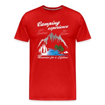 Camping Experience Camper Vintage - Männer Premium Bio T-Shirt - Rot - Vorne - Damien (186cm)