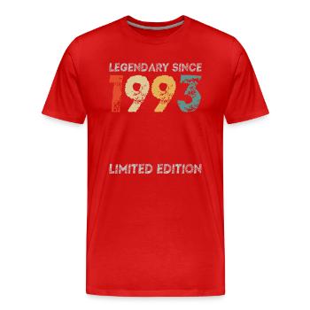 30. Geburtstag Legendary Since 1993 vintage - Männer Premium Bio T-Shirt - Rot - Vorne - Damien (186cm)
