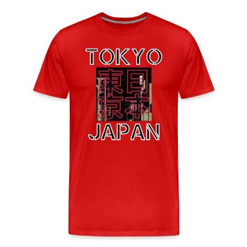 Japan Tokyo Retro Aesthetics Streetwear - Men's Premium Organic T-Shirt - red - Front - Damien (186cm)