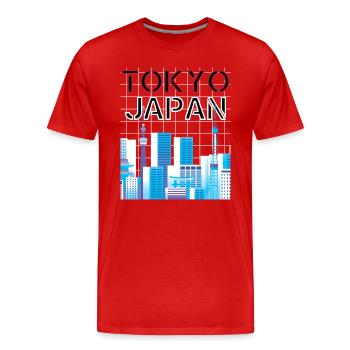 Japan Tokyo Urban Streetwear Retro - Men's Premium Organic T-Shirt - red - Front - Damien (186cm)