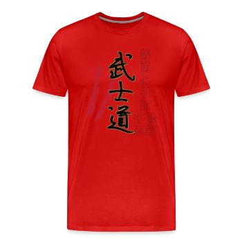 Japan Vintage Japanese Bushido Streetwear - Men's Premium Organic T-Shirt - red - Front - Damien (186cm)