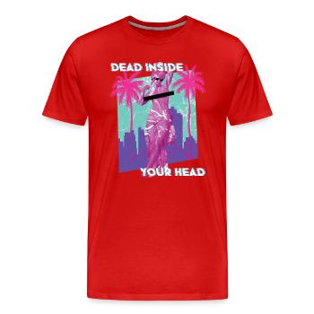 Vintage 80's Retro Vaporwave Aesthetic - Men's Premium Organic T-Shirt - red - Front - Damien (186cm)