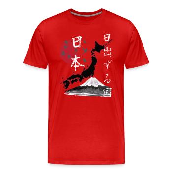 Japan Vintage Land der aufgehenden Sonne - Männer Premium Bio T-Shirt - Rot - Vorne - Damien (186cm)