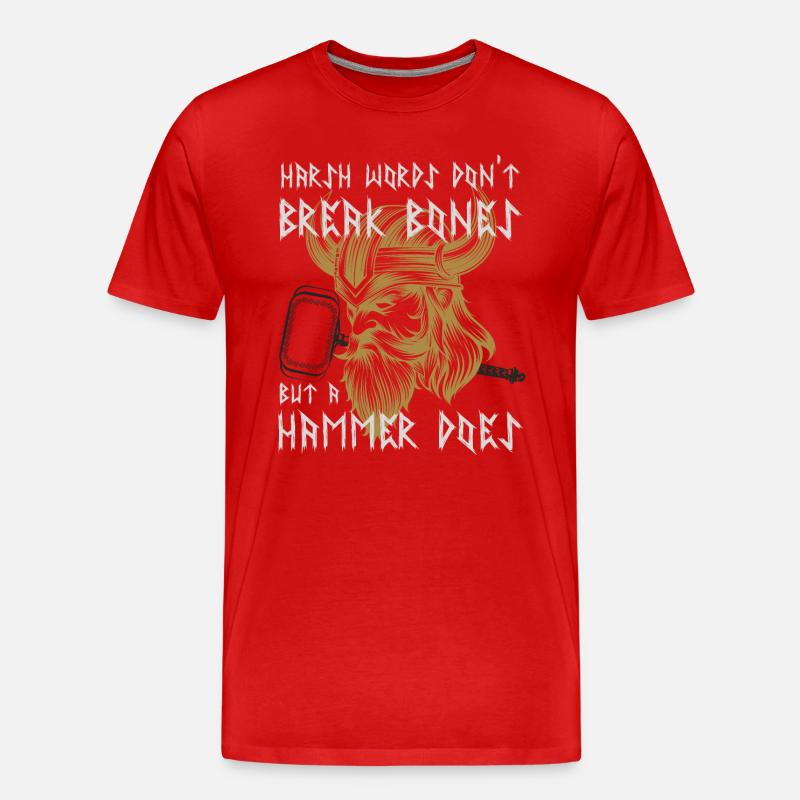 Wikinger Krieger lustiger Spruch - Männer Premium Bio T-Shirt - Rot