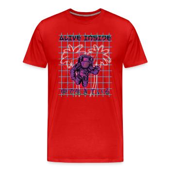 80 ' s rétro Vaporwave esthétique astronaute - T-shirt bio Premium Homme - rouge - Devant - Damien (186cm)
