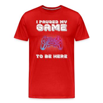 Funny Gamer Saying Retro - Men's Premium Organic T-Shirt - red - Front - Damien (186cm)