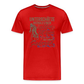 Alter Mann Vintage lustiger Fahrrad Spruch - Männer Premium Bio T-Shirt - Rot - Vorne - Damien (186cm)