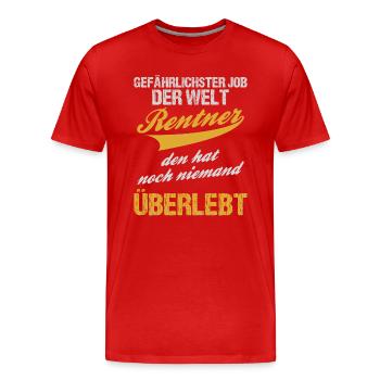 Rentner Rente lustiger Spruch - Männer Premium Bio T-Shirt - Rot - Vorne - Damien (186cm)