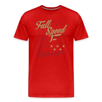 Motorrad Biker Full Speed Vintage - Männer Premium Bio T-Shirt - Rot - Vorne - Damien (186cm)