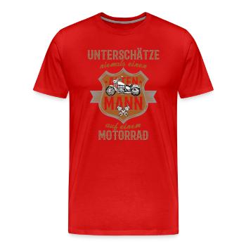 Motorrad Lustiger Spruch Alter Mann Vintage - Männer Premium Bio T-Shirt - Rot - Vorne - Damien (186cm)