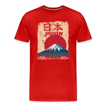 Japon Japonais - Pays du Soleil Levant - T-shirt bio Premium Homme - rouge - Devant - Damien (186cm)