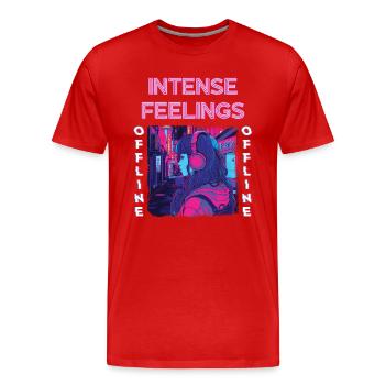 Anime des années 80 Rétro Vaporwave Sentiments intenses - T-shirt bio Premium Homme - rouge - Devant - Damien (186cm)