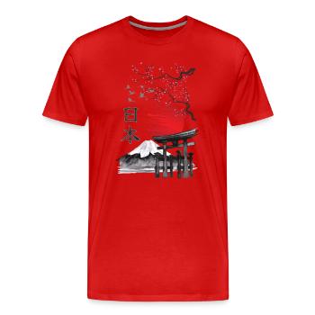 Japon Vintage Japonais - T-shirt bio Premium Homme - rouge - Devant - Damien (186cm)