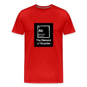 L’élément de surprise - T-shirt bio Premium Homme - rouge - Devant - Damien (186cm)