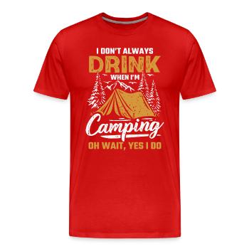 Camping Beer Tent Mountains Hiking Camper - Men's Premium Organic T-Shirt - red - Front - Damien (186cm)