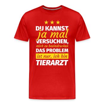 Tierarzt - Männer Premium Bio T-Shirt - Rot - Vorne - Damien (186cm)