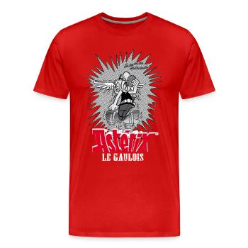 Asterix & Obelix - Asteriy dynamics - Men's Premium Organic T-Shirt - red - Front - Damien (186cm)