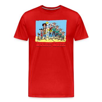 Lucky Luke Characters - Men's Premium Organic T-Shirt - red - Front - Damien (186cm)