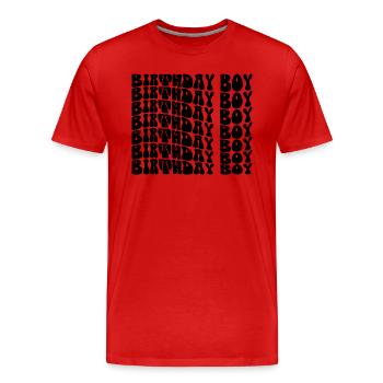 Birthday Boy - Groovy Retro Vintage Birthday - T-shirt bio Premium Homme - rouge - Devant - Damien (186cm)
