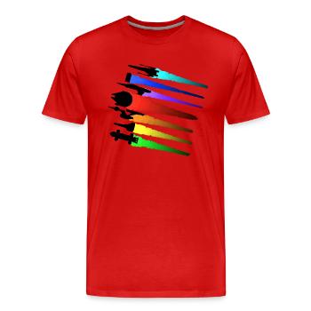 Iconic Movie Space Craft - Men's Premium Organic T-Shirt - red - Front - Damien (186cm)