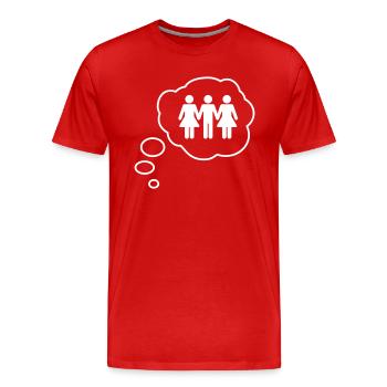 Trio Bulle de pensée - T-shirt bio Premium Homme - rouge - Devant - Damien (186cm)