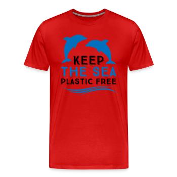 Pollution marine - T-shirt bio Premium Homme - rouge - Devant - Damien (186cm)