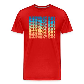 Birthday Boy - Groovy Retro Vintage Birthday - T-shirt bio Premium Homme - rouge - Devant - Damien (186cm)