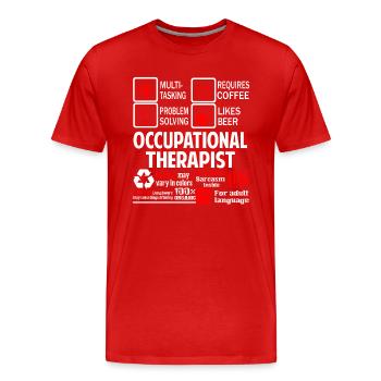 Occupational Therapist Occupational Therapist Work - Men's Premium Organic T-Shirt - red - Front - Damien (186cm)