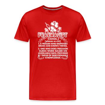 Pharmacist Pharmacist Definition - Men's Premium Organic T-Shirt - red - Front - Damien (186cm)