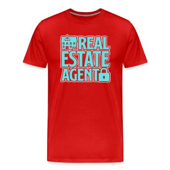 Proud To Be A Real Estate Agent - Men's Premium Organic T-Shirt - red - Front - Damien (186cm)