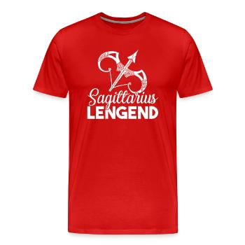 Sagittarius Sagittarius Legend - Men's Premium Organic T-Shirt - red - Front - Damien (186cm)